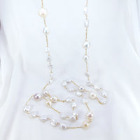Long Baroque and Keshi Pearl Necklace
