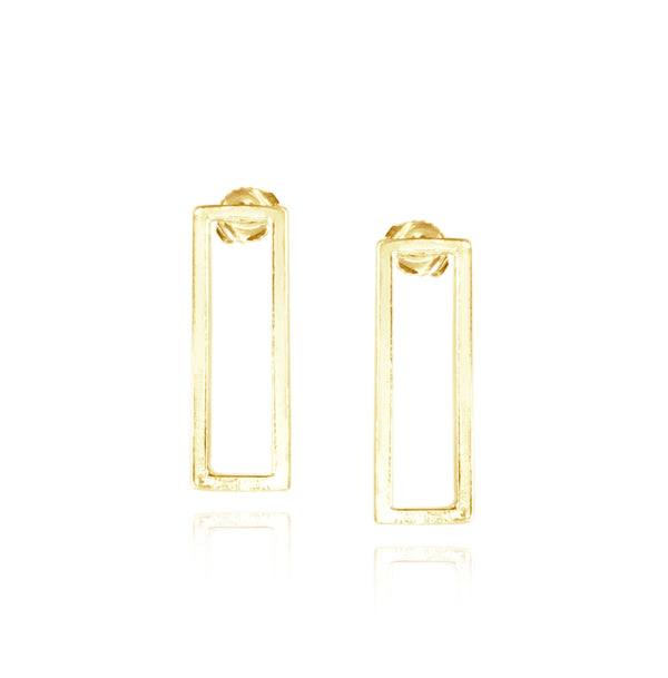 Handcrafted gold plated stud earrings by MOUNIR Jewellery London