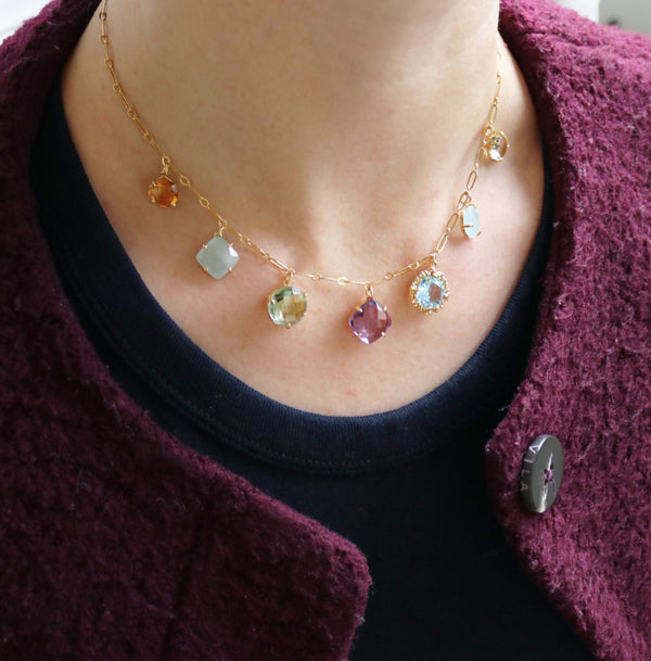 Multi Stone Statement Necklace