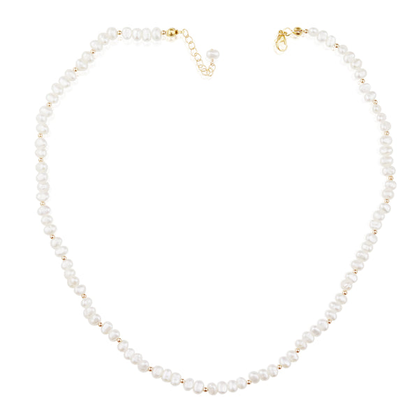 Gold Bead & Pearl Necklace