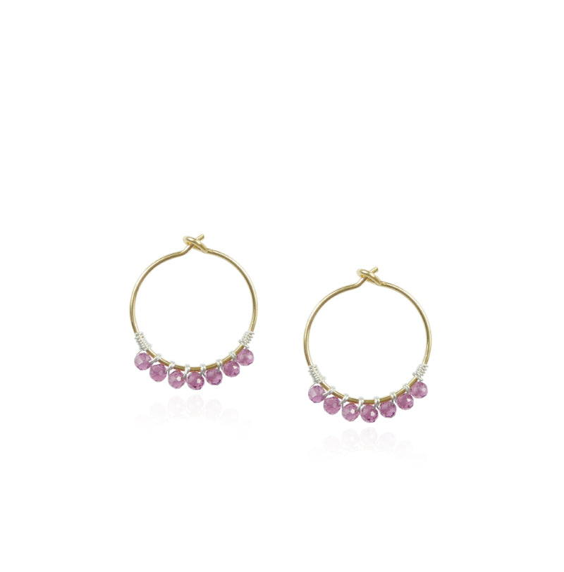 Garnet Hoop Earrings