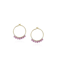 Garnet Hoop Earrings